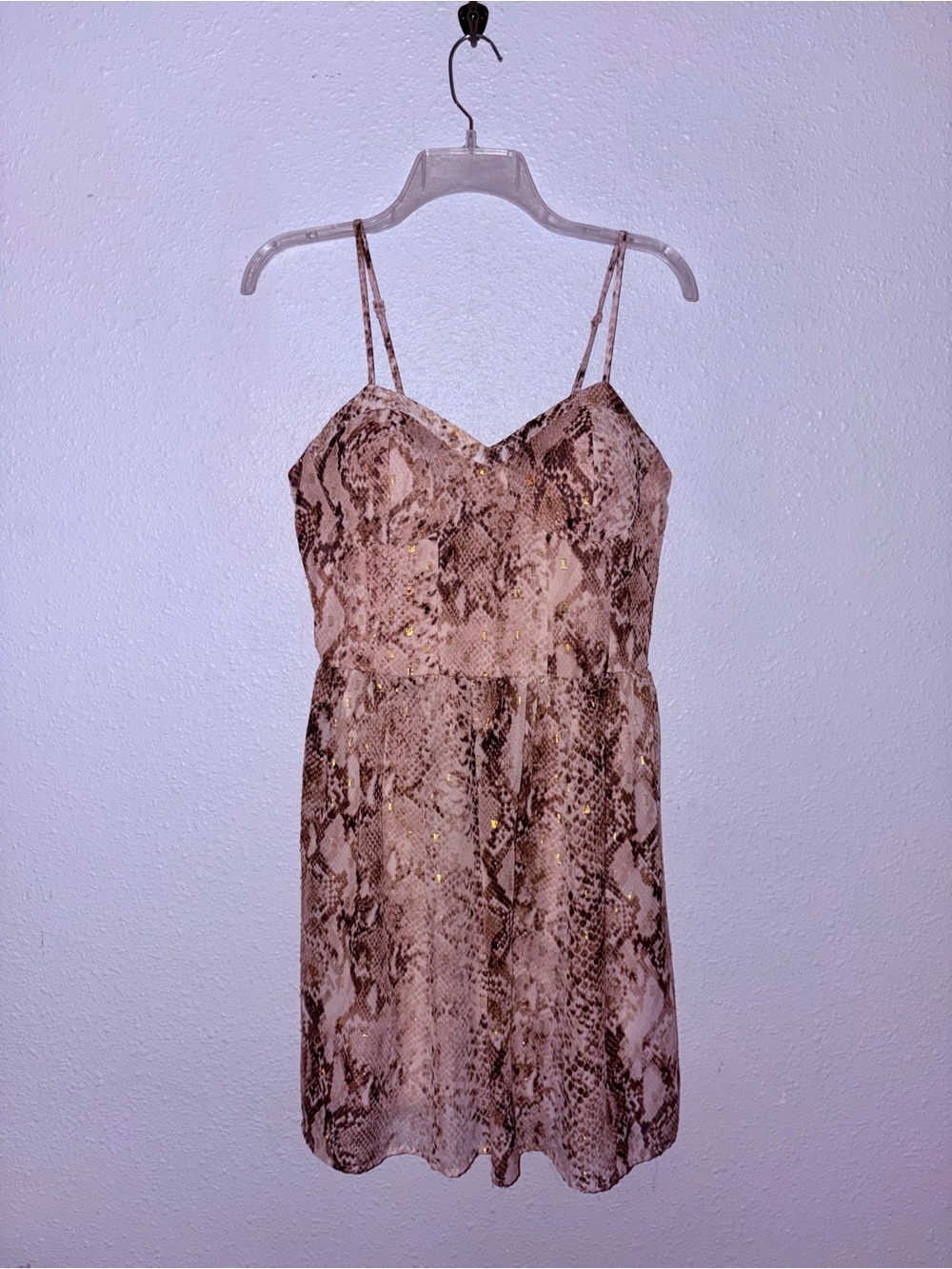 Large Snake-Print Spaghetti Strap Mini Dress